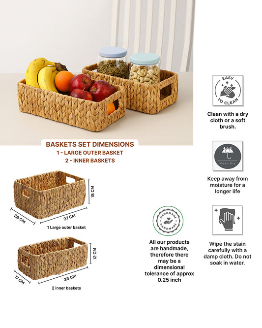 Basket For Storage | Shelf Basket For Clothes | Cupboard Organiser | Kitchen Storage Basket