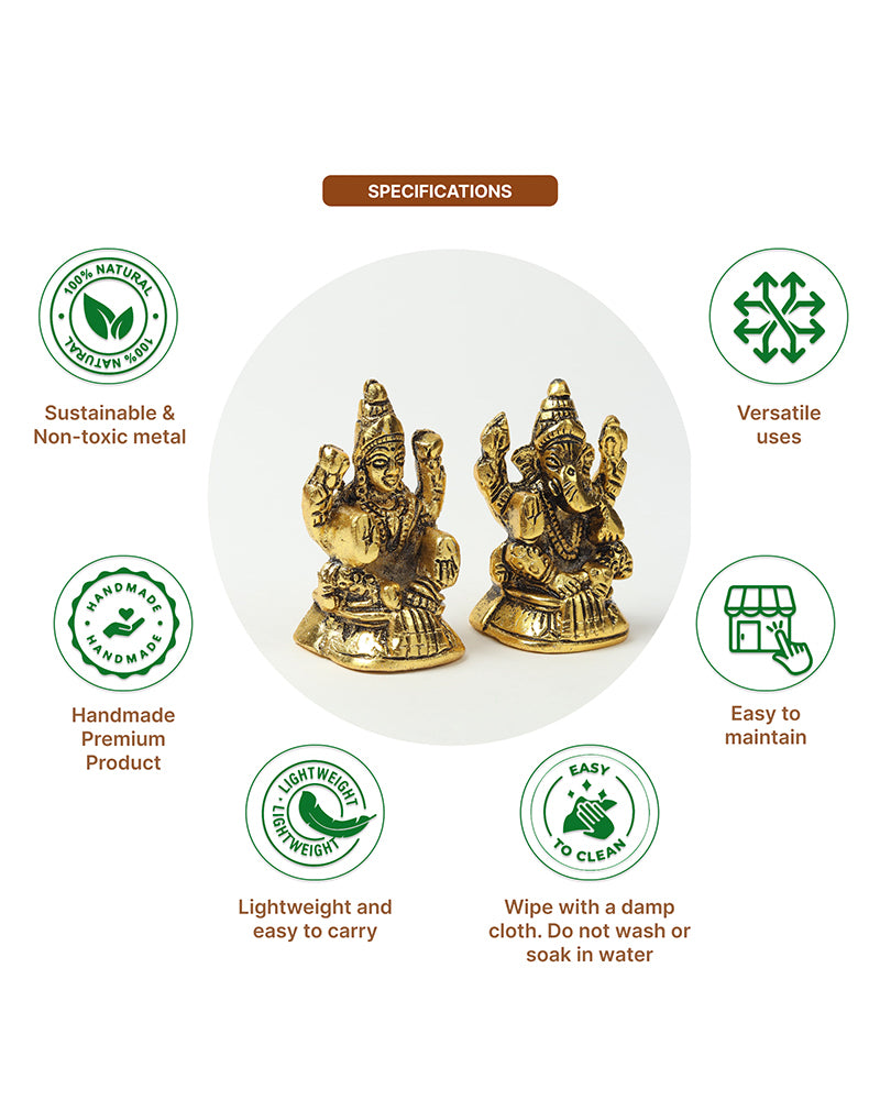 Laxmi Ganesh Idol Figurine | Decorative God Idol for Home | Pooja Idol & God Murti