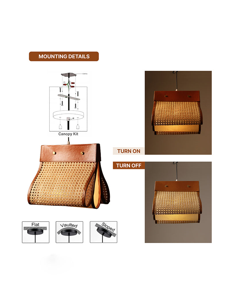 Minimalist Rattan Ceiling Light for Dining Room and Lounge