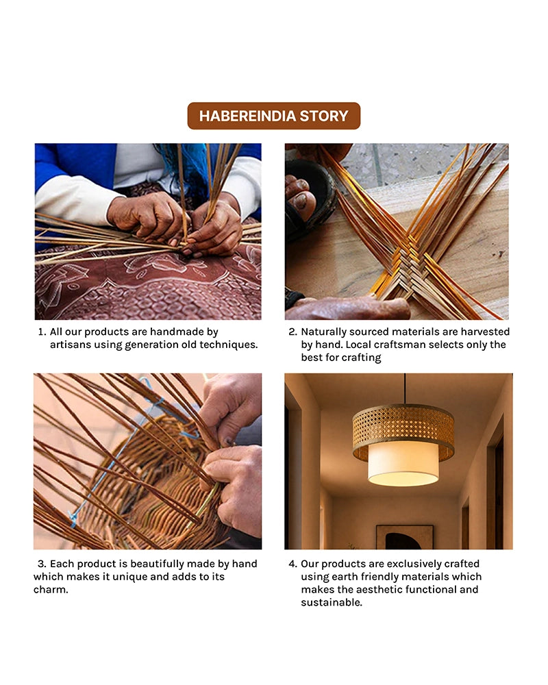 Decorative Rattan Pendant Ceiling Lamp for Living Room, Bedroom and Home