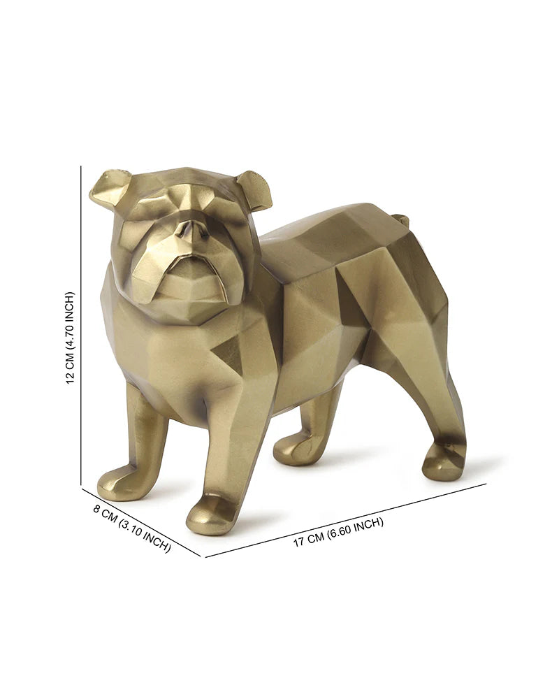 Bulldog Figurine in Polypropylene for Tabletop Decor and Living Room