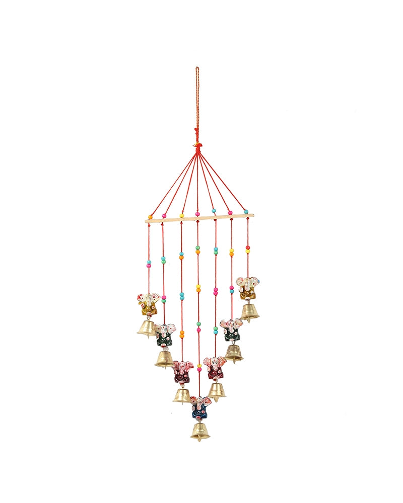 Handmade Ganesha Wind Chime with Bell for Home Decor