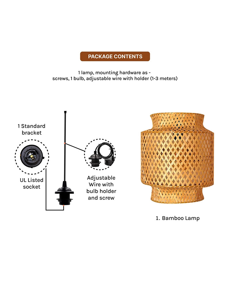 Bamboo Wall Lamp for Balcony and Living Room