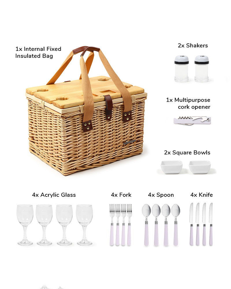 Large Picnic Basket | Wicker Picnic Basket | Picnic Basket