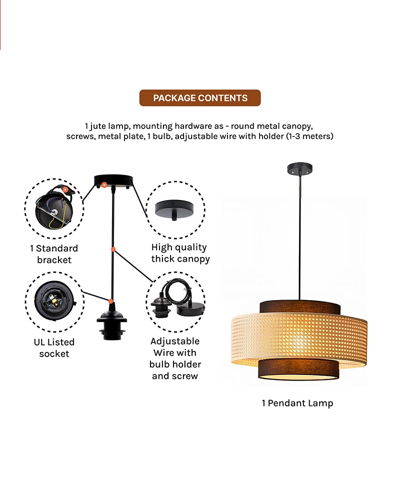 Stylish Rattan Pendant Light for Bedroom and Living Room