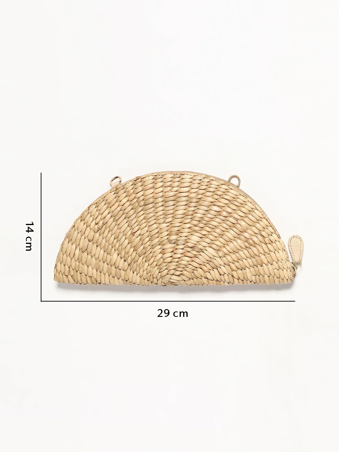 Handmade Seagrass Half Moon Clutch