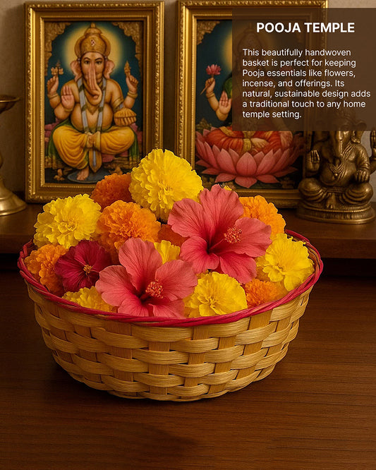 Multipurpose Bamboo Set of 2 Kitchen Basket – Ideal Fruit, Vegetable & Gift Basket Hamper