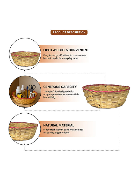 Multipurpose Bamboo Set of 2 Kitchen Basket – Ideal Fruit, Vegetable & Gift Basket Hamper