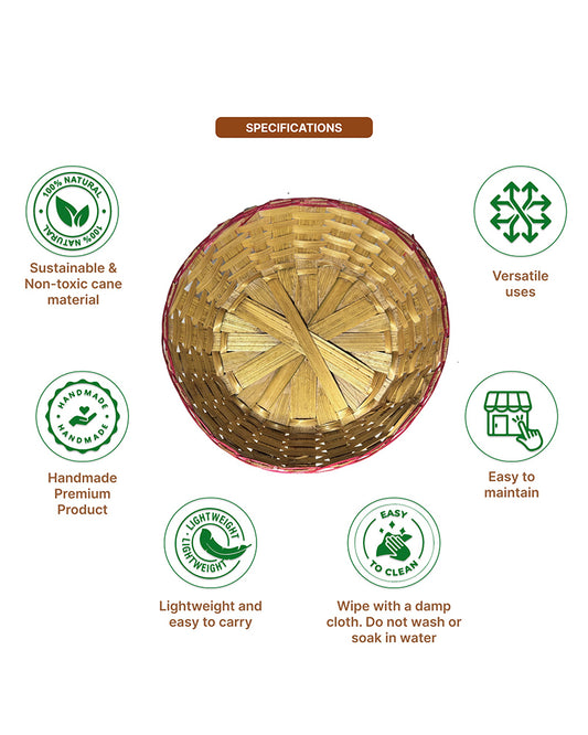 Multipurpose Bamboo Set of 2 Kitchen Basket – Ideal Fruit, Vegetable & Gift Basket Hamper