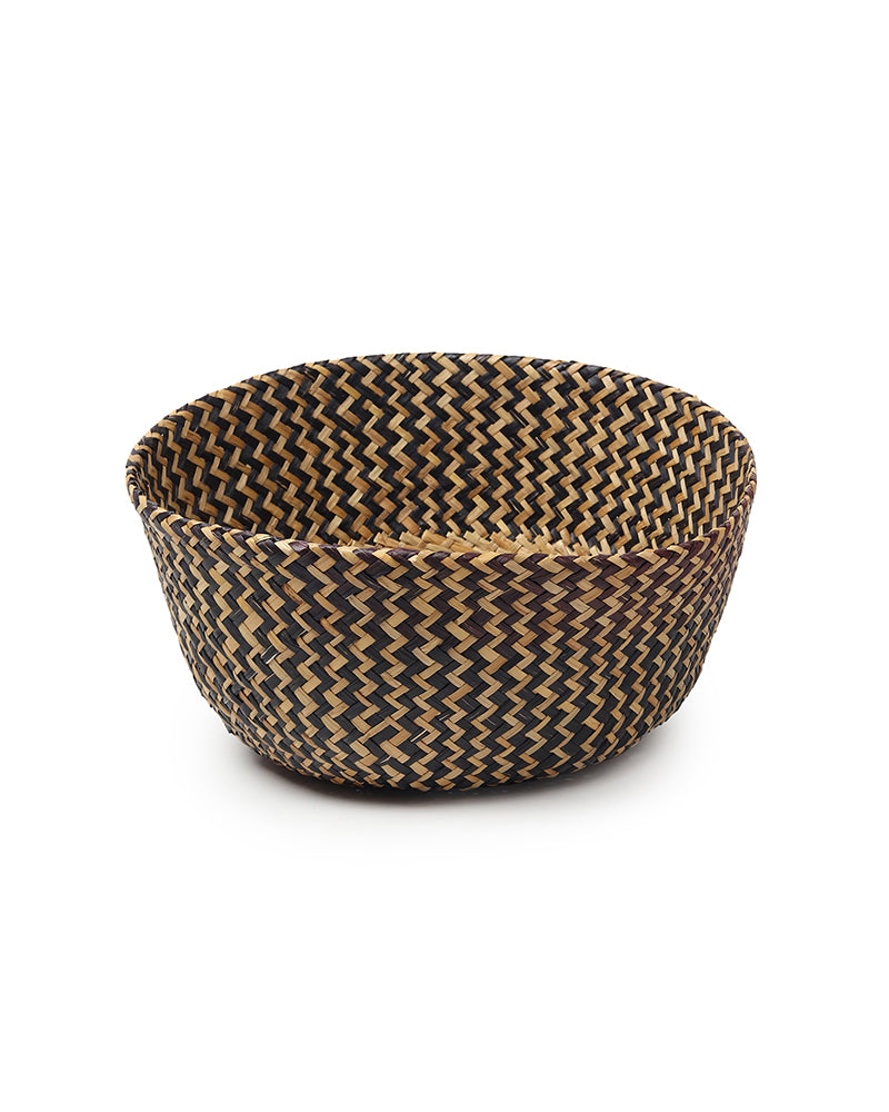 Seagrass Plant & Storage Baskets, Belly Planter Basket, Planter Basket For Decoration (Round, Black)