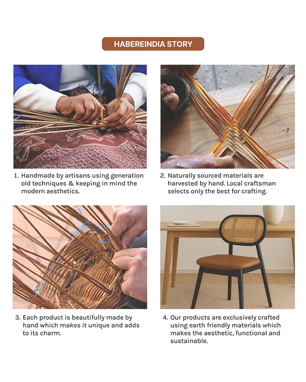 Handcrafted Acacia Wood Chairs for Living Room Comfort