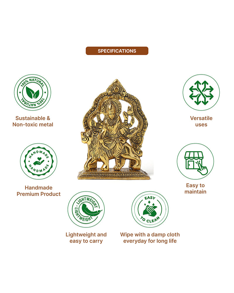 Divine Maa Durga Idol for Pooja & Home Décor, Traditional Durga Maa Showpiece for Festive Decoration