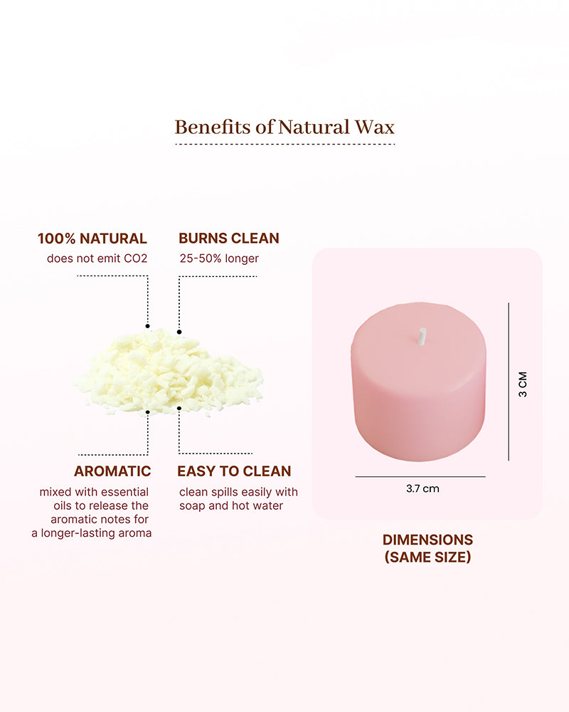 6 Rose Scented Aroma Candles Set | Decorative Tea Light Candles for Gifting | 31gm, 6 Hours Burn