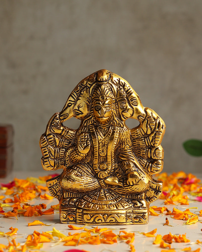 Panchmukhi Hanuman Ji Idol for Pooja Home Decoration and Spiritual Showpiece