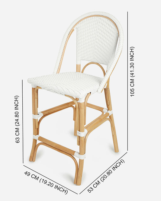 Mana Bar Chair with Table | Rattan Garden Seating Chair Table Set | Cane Outdoor Table Chair Set | Coffee Table Set