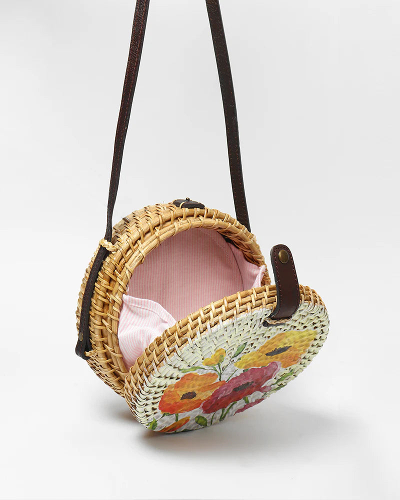 Stylish Bali Rattan Round Sling Bag for Casual, Festival, and Vacation Looks