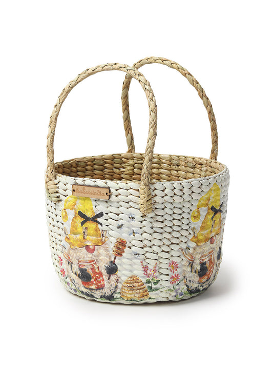 Seagrass Fruit Basket | Round Hamper Basket