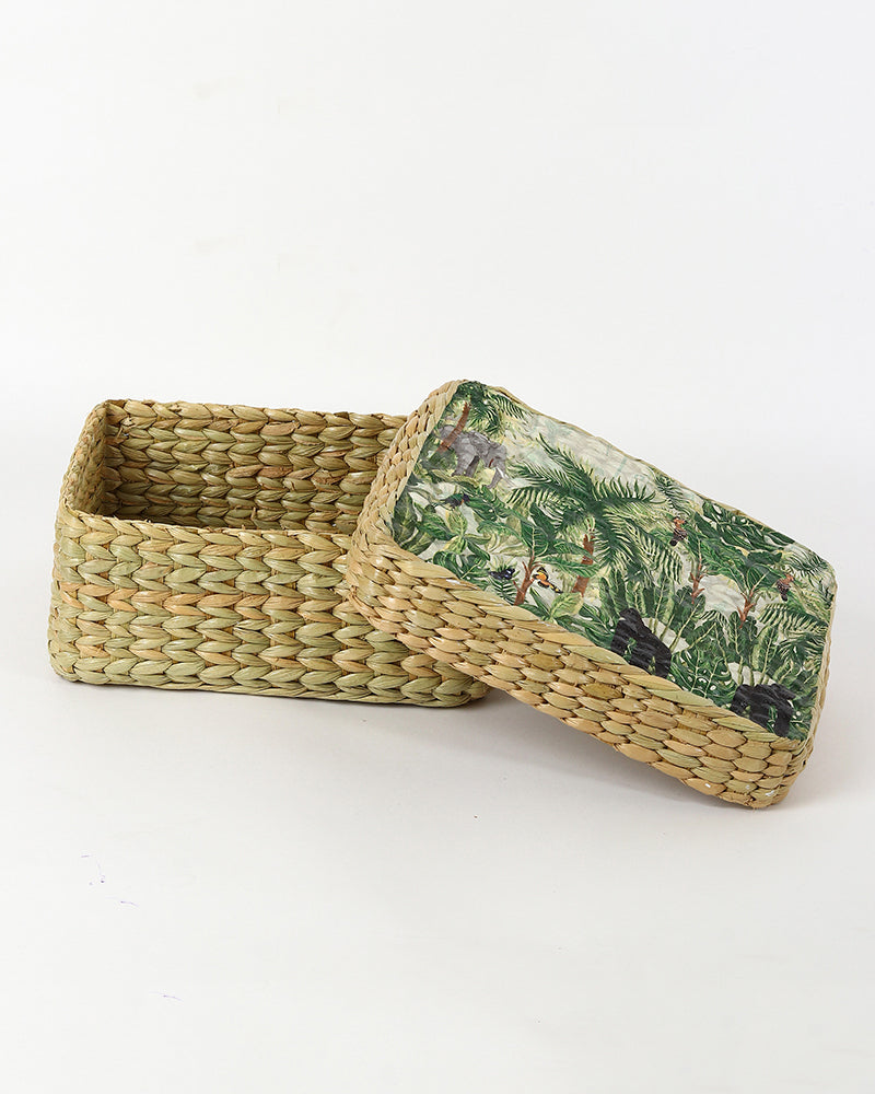 Seagrass Lid Storage Box | Storage Organiser | Jewellery Organisers Boxes