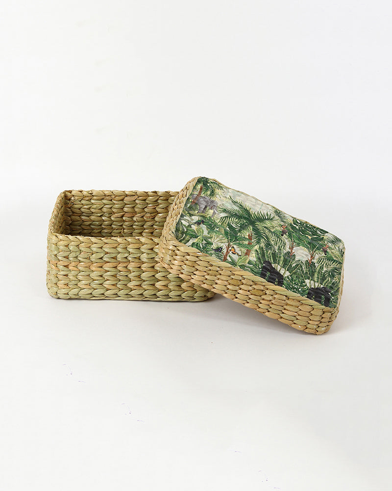 Seagrass Lid Storage Box | Storage Organiser | Jewellery Organisers Boxes