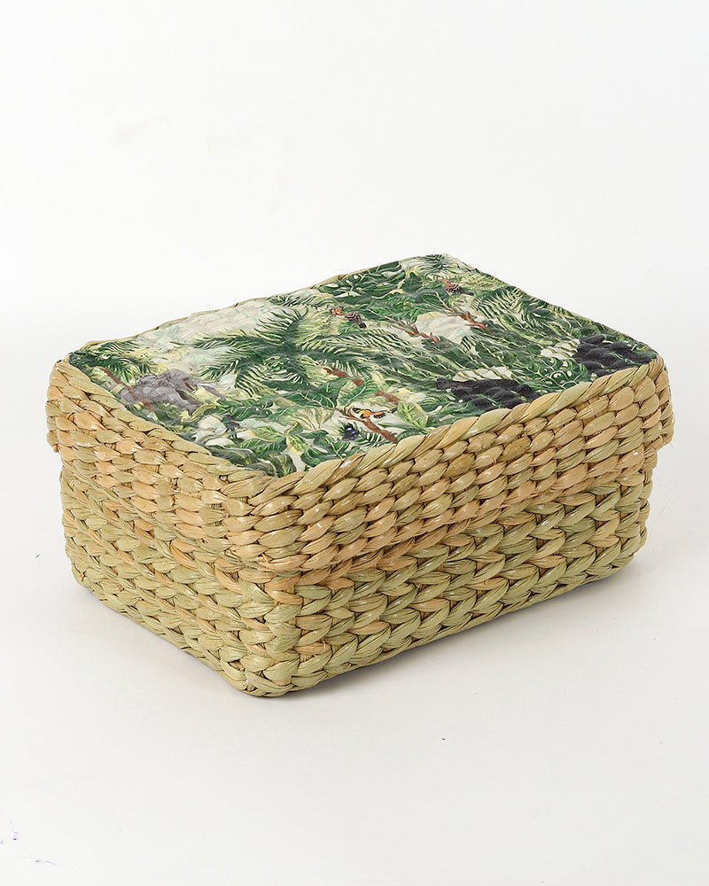 Seagrass Lid Storage Box | Storage Organiser | Jewellery Organisers Boxes