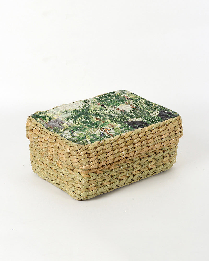 Seagrass Lid Storage Box | Storage Organiser | Jewellery Organisers Boxes