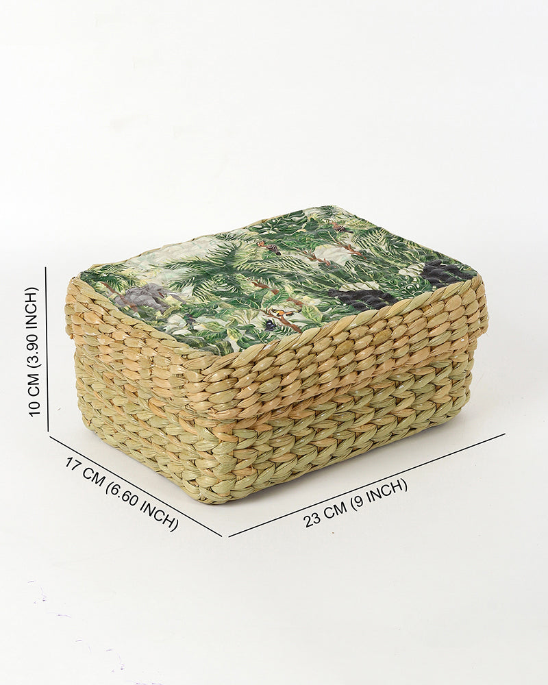 Seagrass Lid Storage Box | Storage Organiser | Jewellery Organisers Boxes