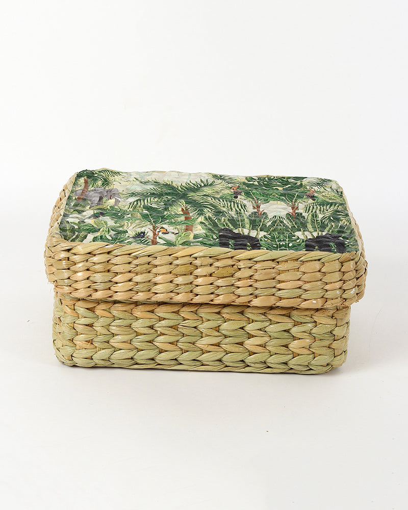 Seagrass Lid Storage Box | Storage Organiser | Jewellery Organisers Boxes