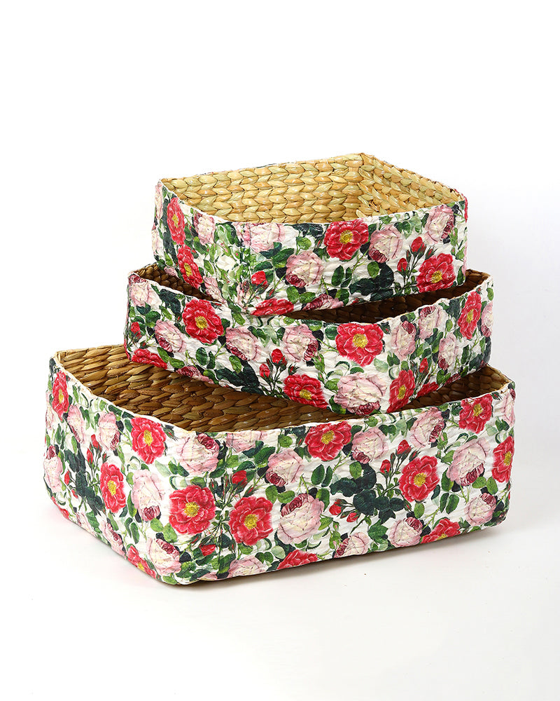 Office Desk Organizer | Stationary Organizers Box | Jute Table Organiser - Rectangular