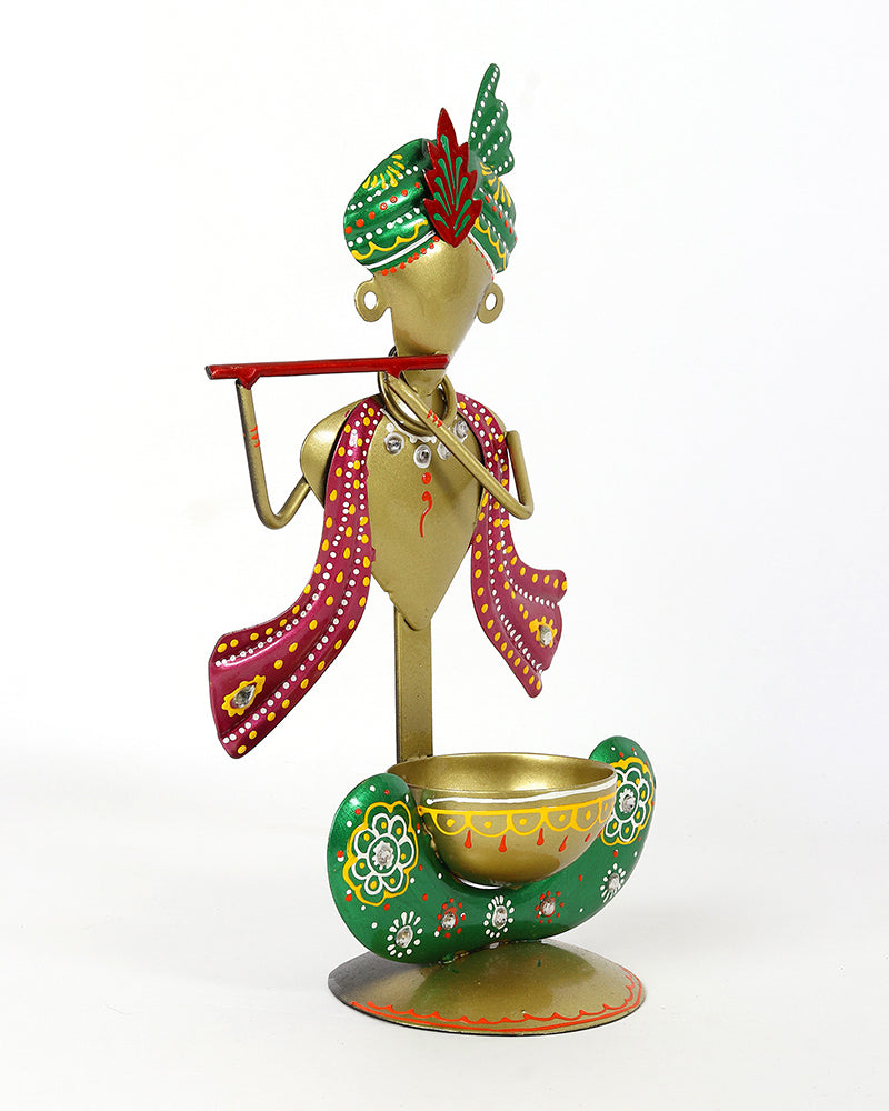 Candle Holder | Krishna Statue Tea Light Stand | Kanha Tea Light Holder