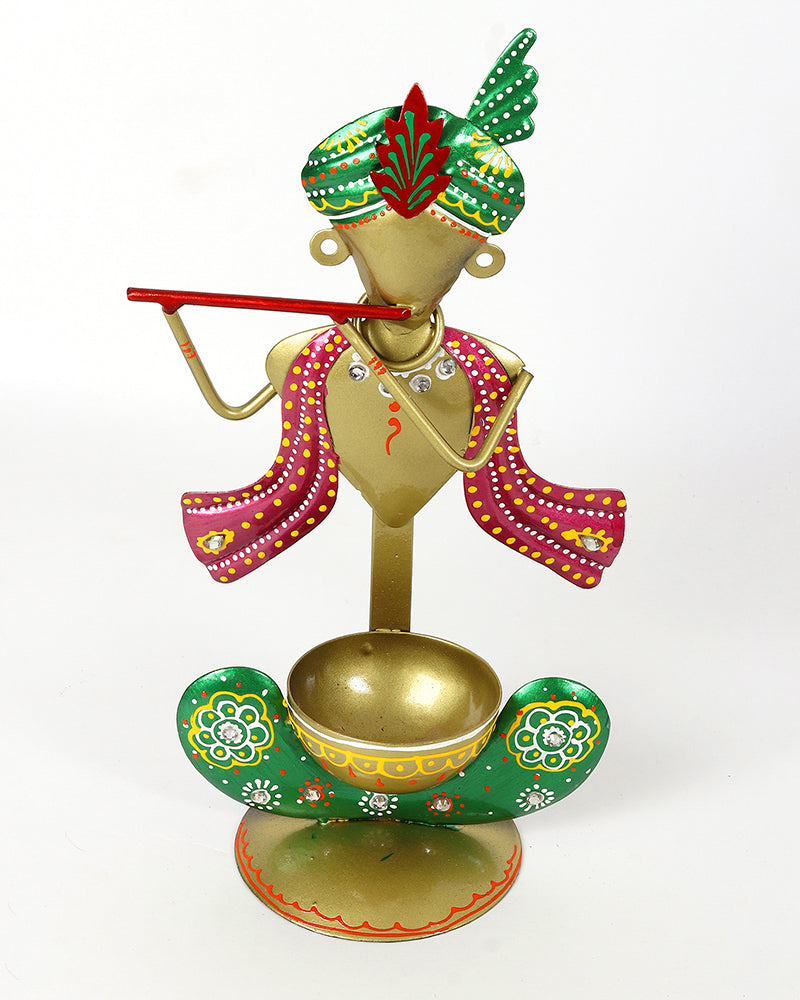 Candle Holder | Krishna Statue Tea Light Stand | Kanha Tea Light Holder