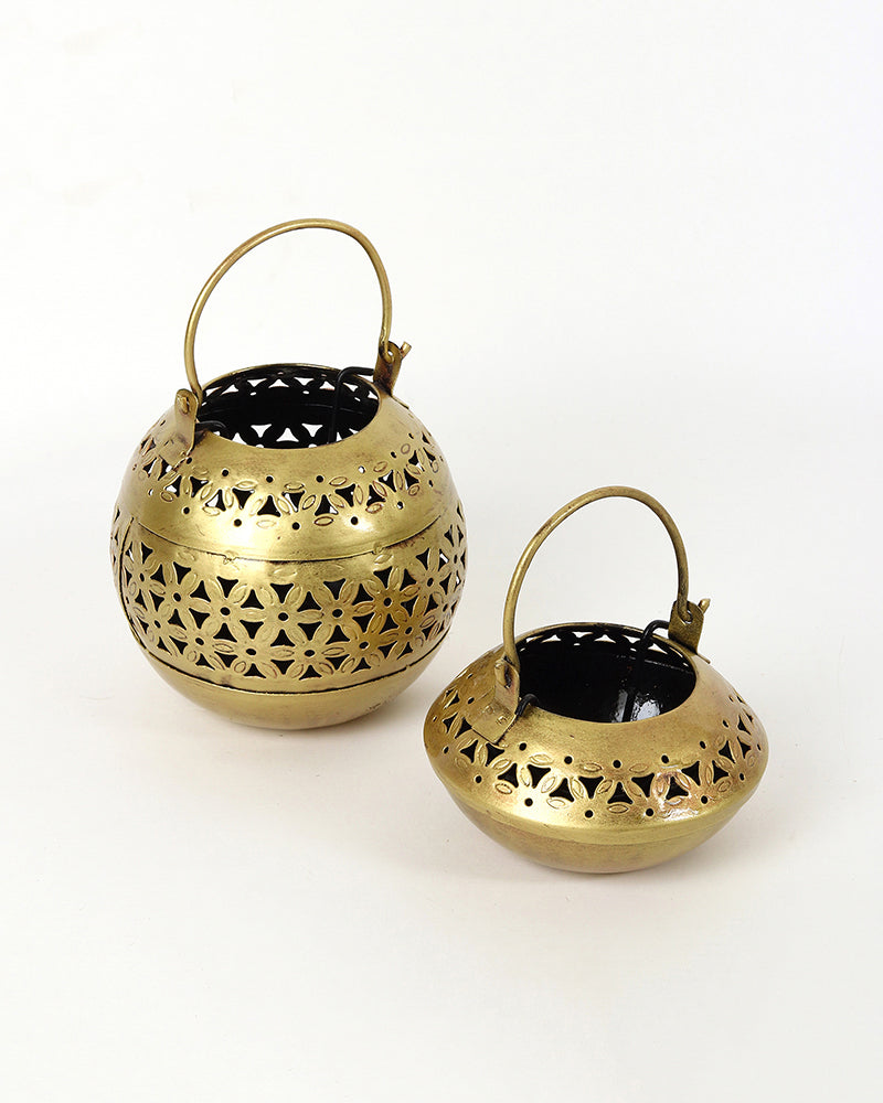 Metal Candle Holder | Tealight Holder | Diwali Decoration For Home - Set of 2