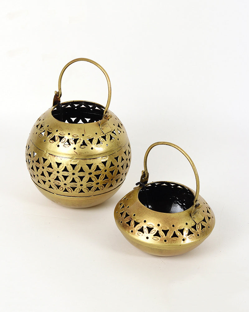 Metal Candle Holder | Tealight Holder | Diwali Decoration For Home - Set of 2