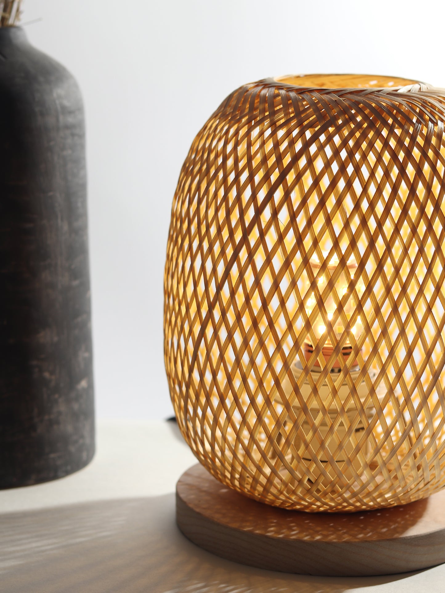 Bamboo Lamp | Cane Table Lamp