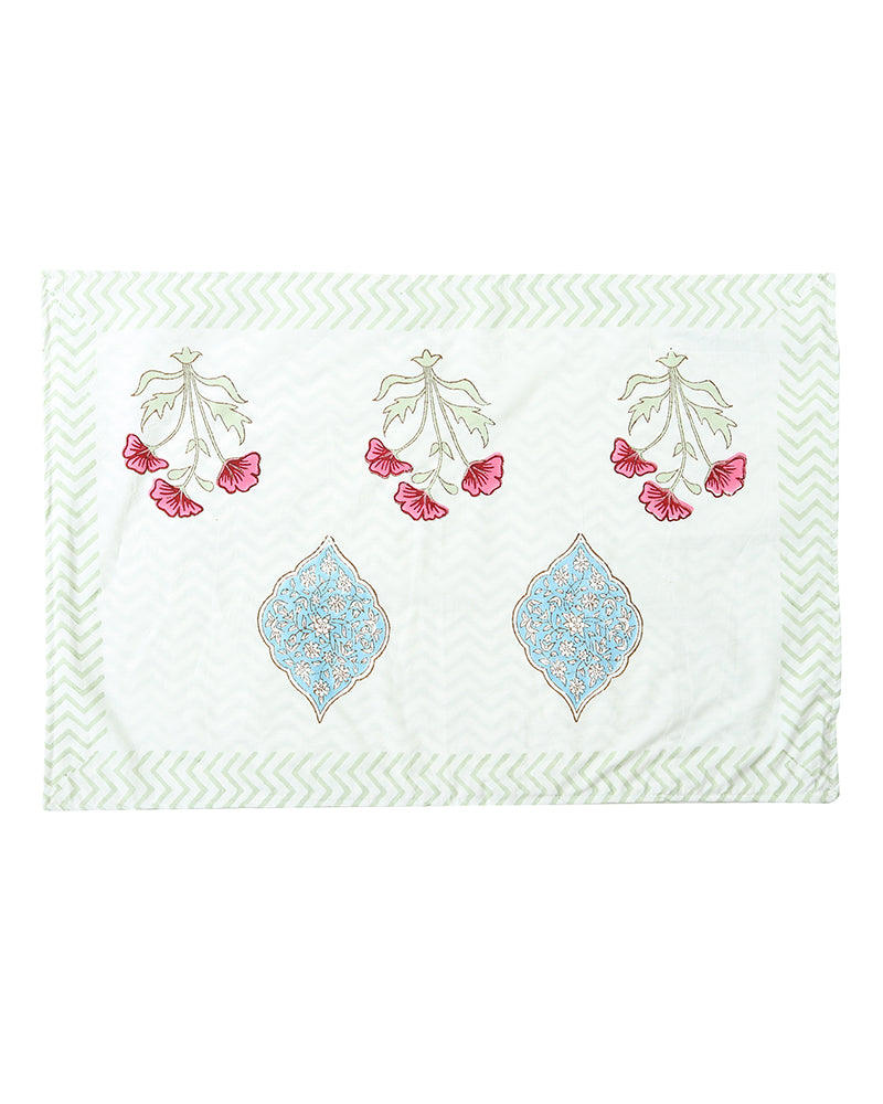 Elegant Jaipur Handblock Printed 100% Premium Cotton King Size Bed Sheet with 2 Pillow Covers