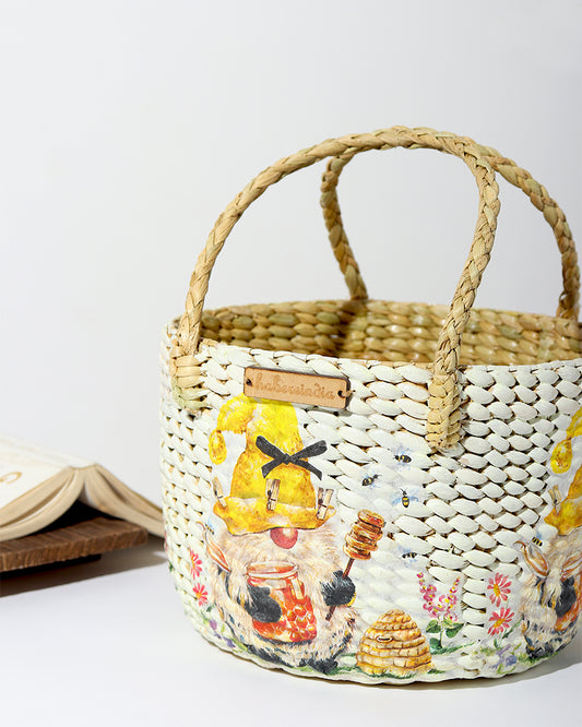 Seagrass Fruit Basket | Round Hamper Basket