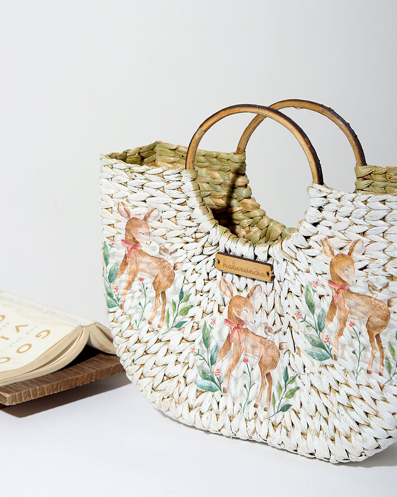 Seagrass U-Shape Beach Tote Bag