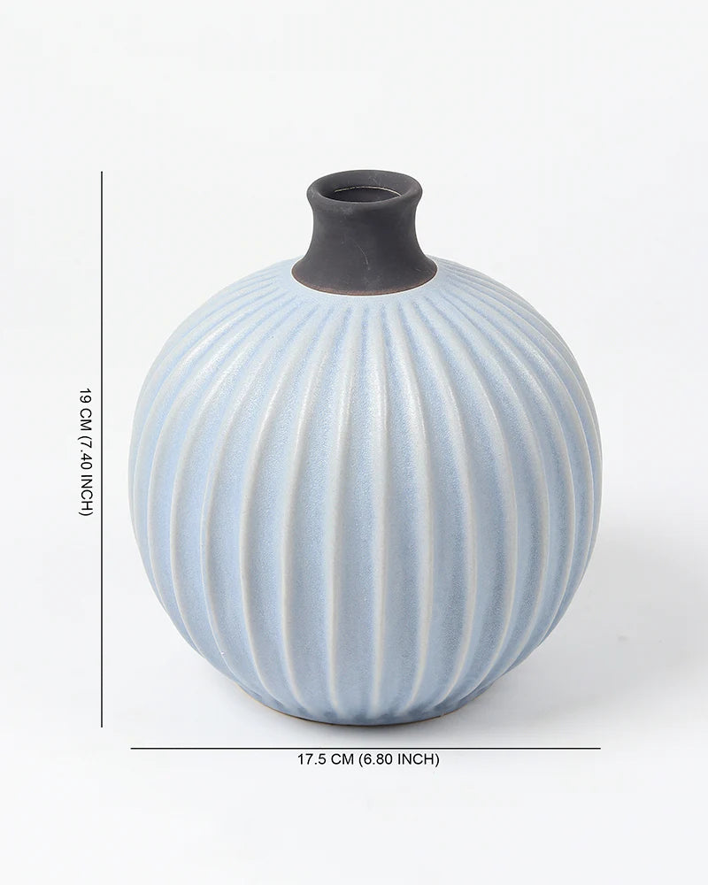 Curved Ceramic Vase for Minimalist Room Decor