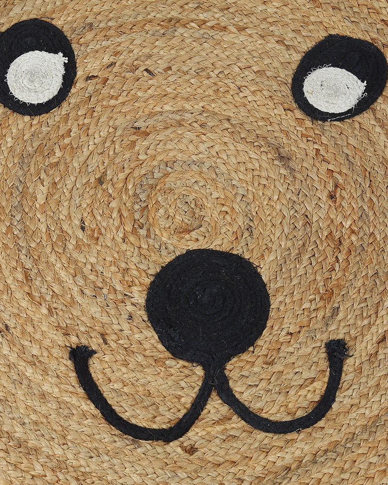 Jute Round Floor Mats | Jute Carpet for Living Room | Tiger Rug - White, 3Ft