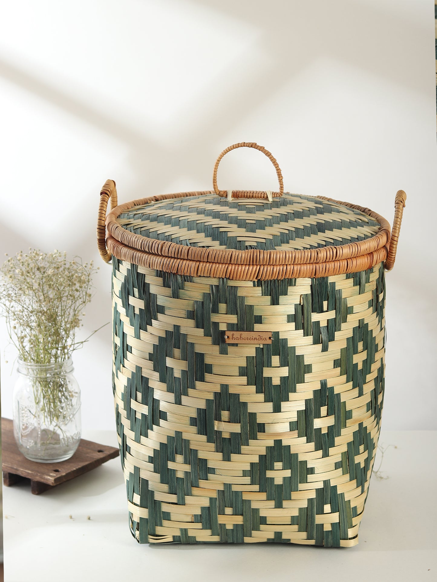 Wicker Laundry Basket With Lid | Bamboo Storage Basket