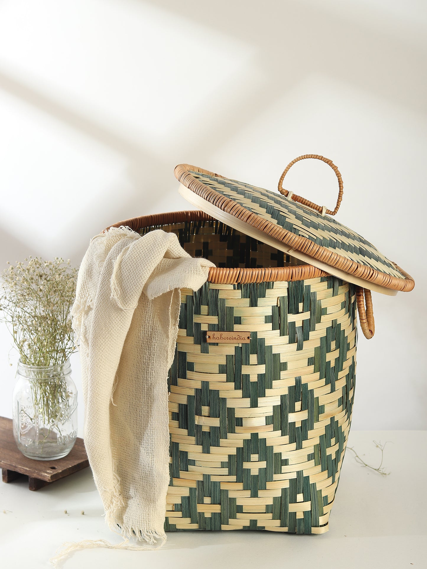 Wicker Laundry Basket With Lid | Bamboo Storage Basket