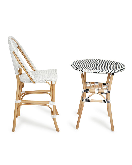 Mana Bar Chair with Table | Rattan Garden Seating Chair Table Set | Cane Outdoor Table Chair Set | Coffee Table Set