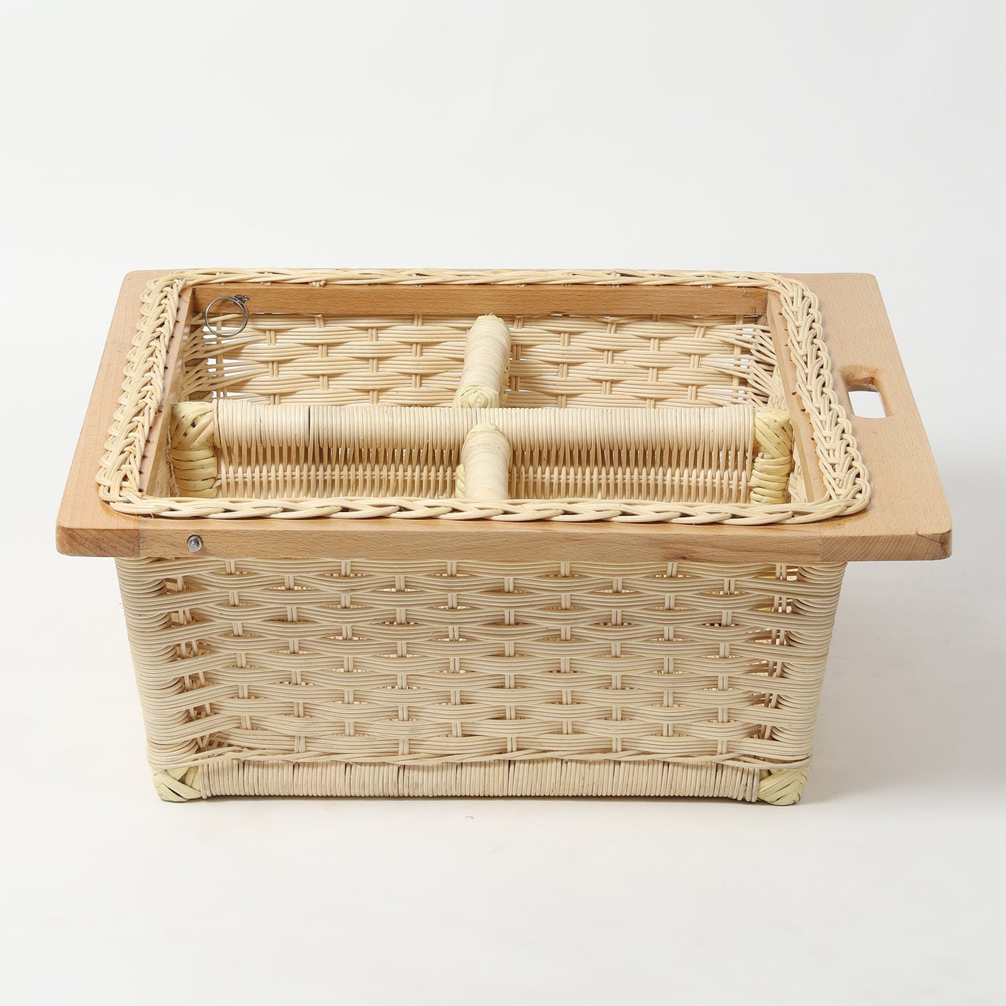 Wicker Modular Kitchen Basket | Pull-Out Basket Double Partition