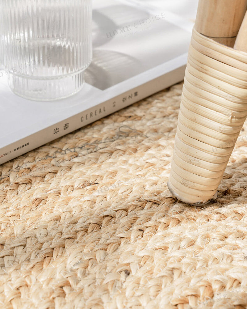 Jute Carpet for Living Room | Jute Round Floor Mat | Rugs for Living Room -Set of 3, Beige (2 X 2 FT)