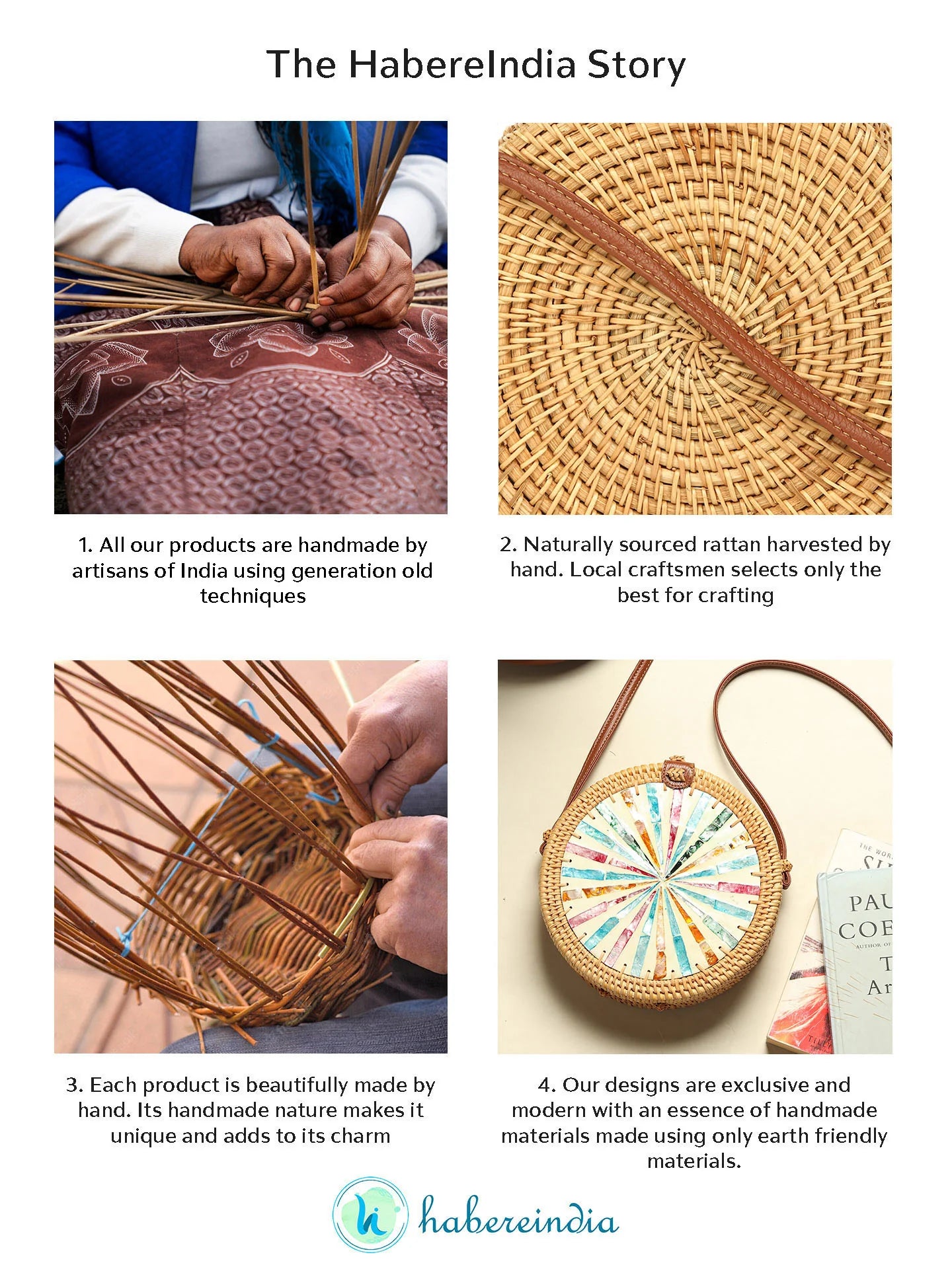 Lightweight Handmade Rattan Sling Bag for Vacation, Picnic, and Everyday Use