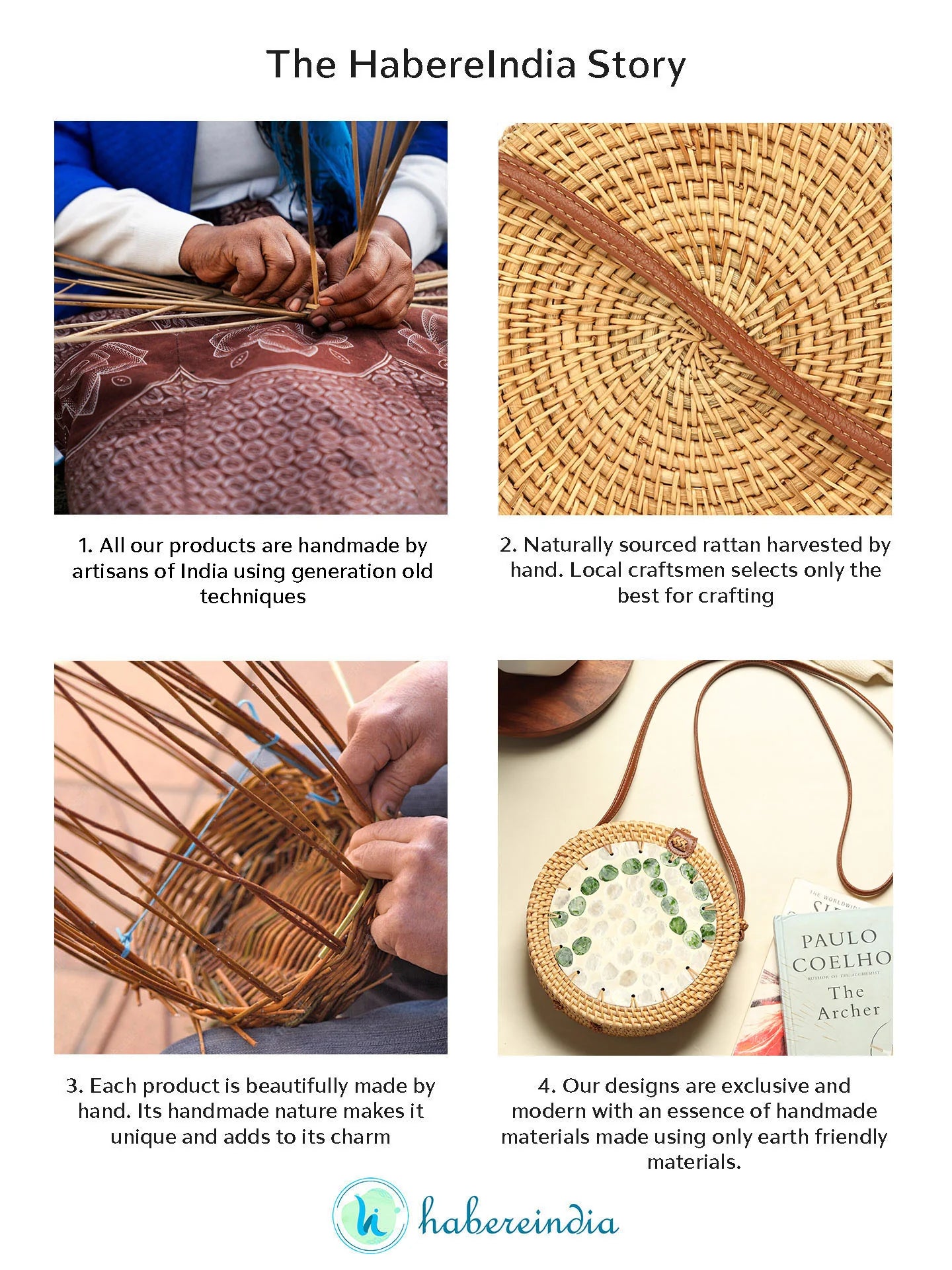 Lightweight Handmade Rattan Crossbody Bag for Vacation, Picnic and Everyday Wear