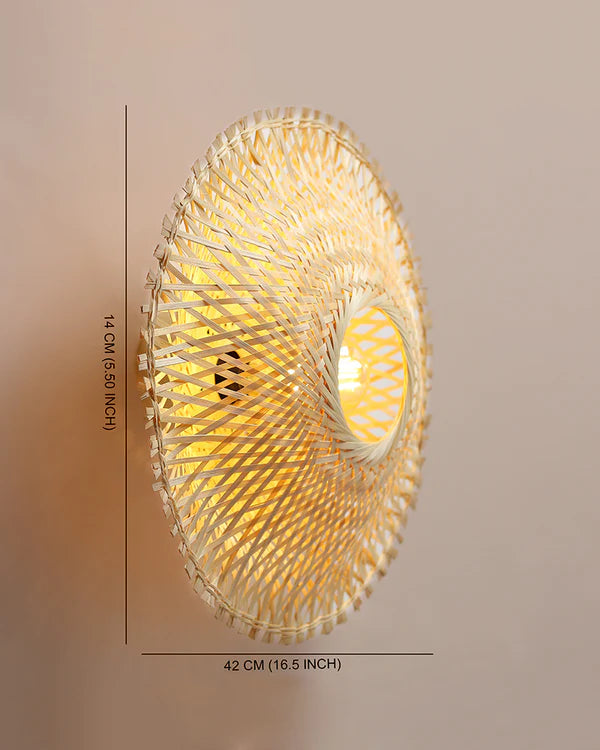 Boho Bamboo Wall Lamp for Living Room Decoration