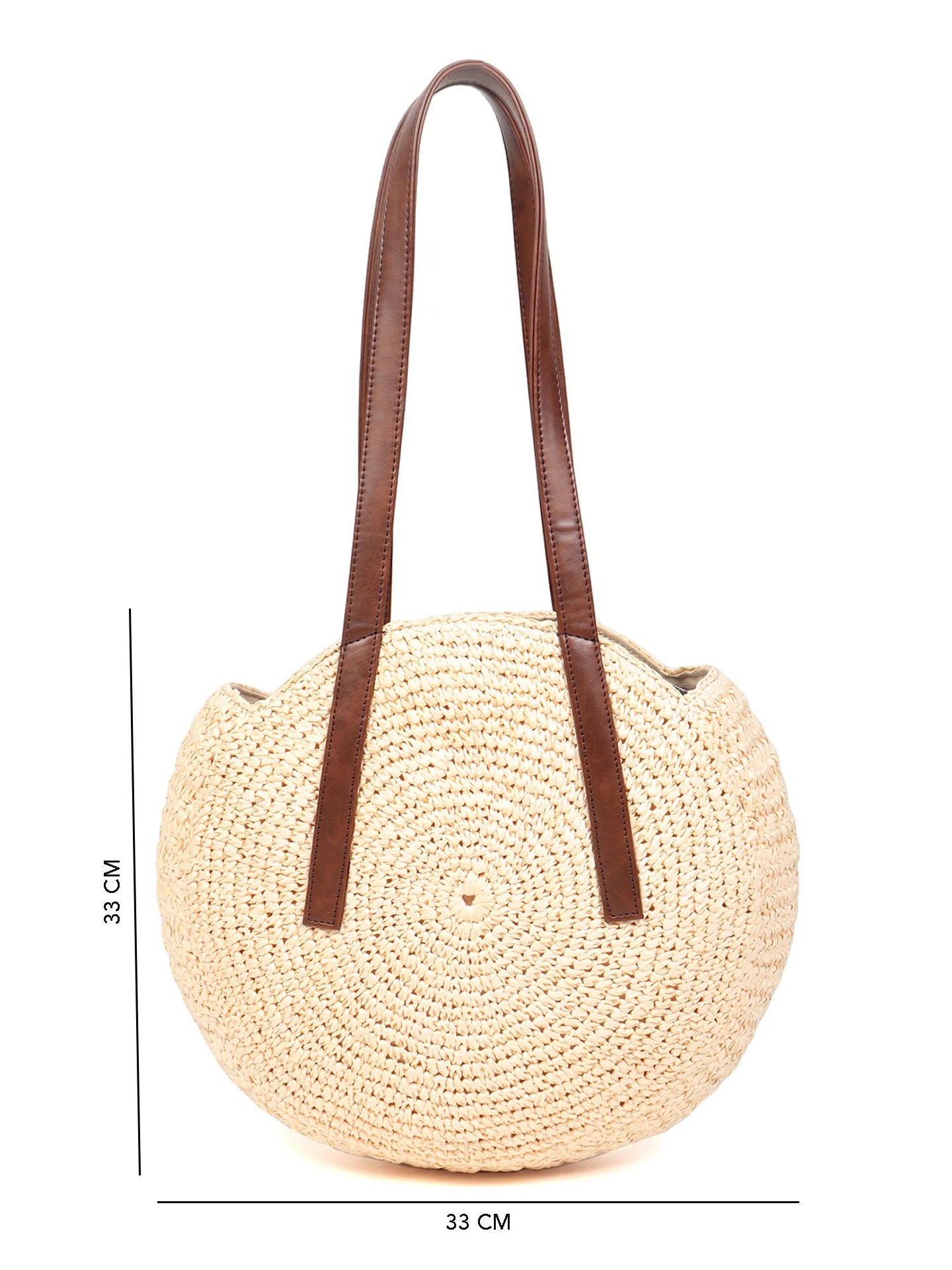 Handcrafted Raffia Round Tote Handbag