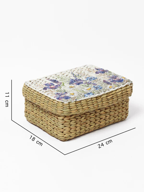 Handwoven Seagrass Storage Box for Wardrobe & Accessories