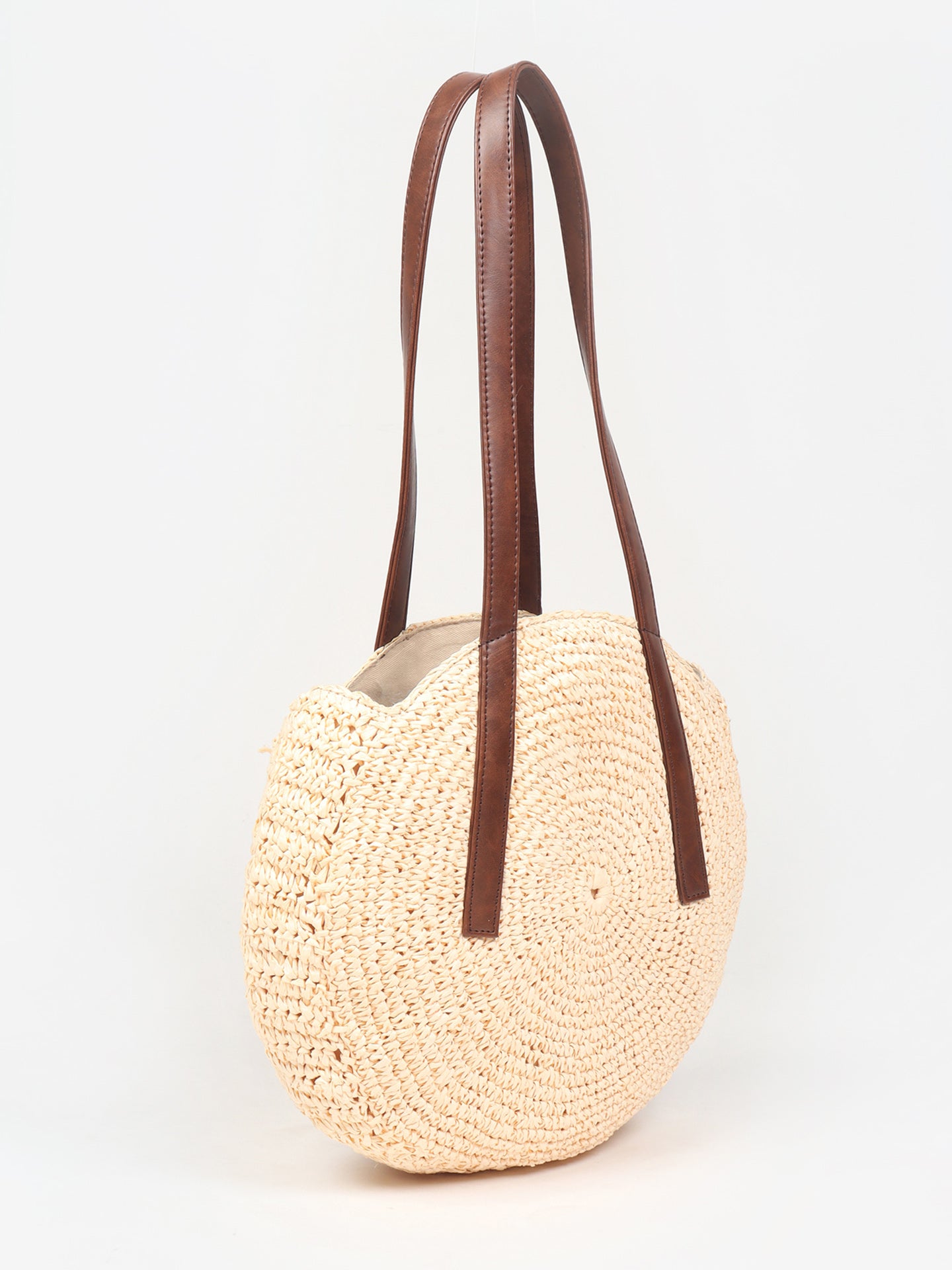 Raffia Tote Bag | Round Tote Handbag