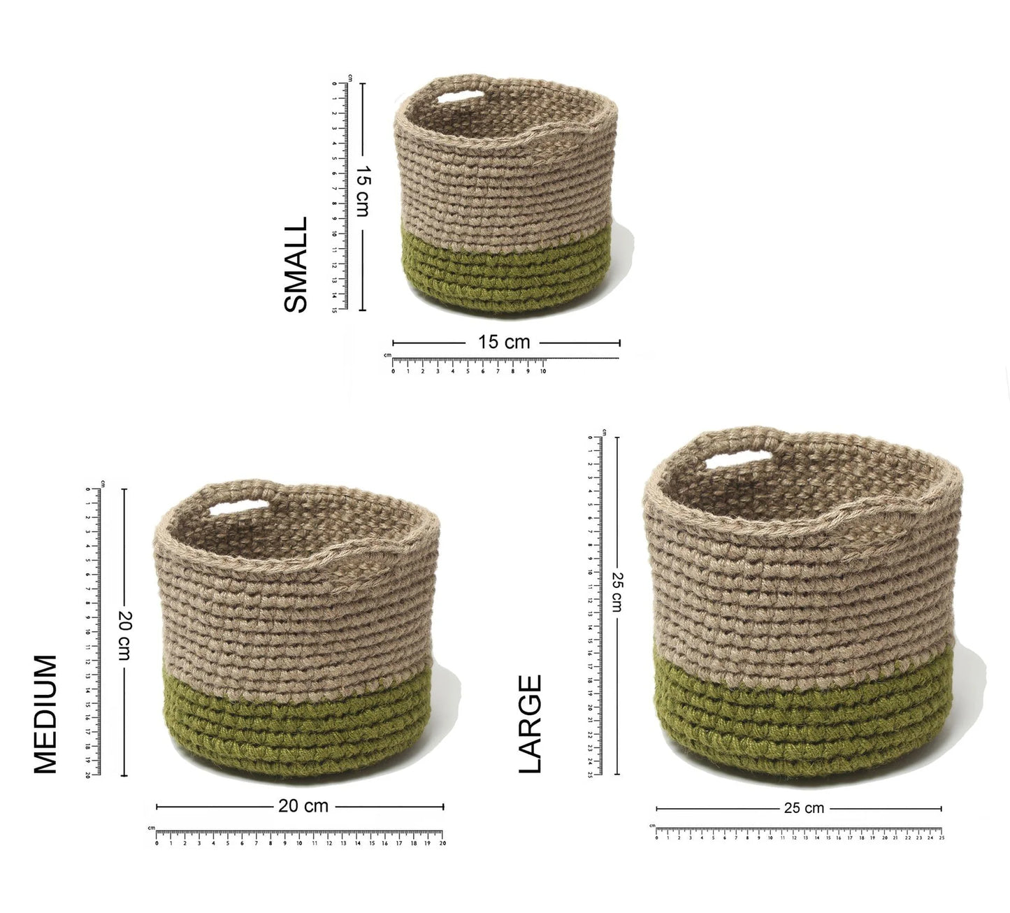 Rustic Set of 3 Jute Planter Basket for Versatile Home Use